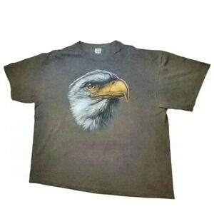 Vintage Bald Eagle Huge Graphic Tshirt Delta Tag USA Duluth GA 3XL
